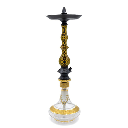 Regal Black/Yellow Dymondwood Queen Hookah | Hookah Vault