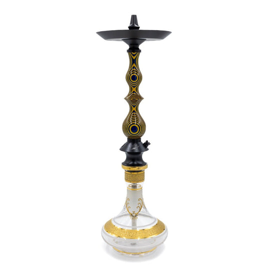 Regal Yellow/Blue Dymondwood Queen Hookah | Hookah Vault