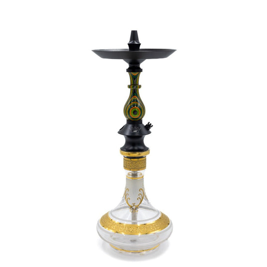 Regal Green/Orange/Blue Dymondwood Prince Hookah | Hookah Vault