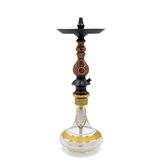 Regal Maroon Clear/Red/Brown Dymondwood Bishop Hookah | Hookah Vault