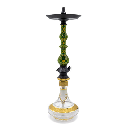 Regal Green/Yellow Dymondwood Queen Hookah | Hookah Vault