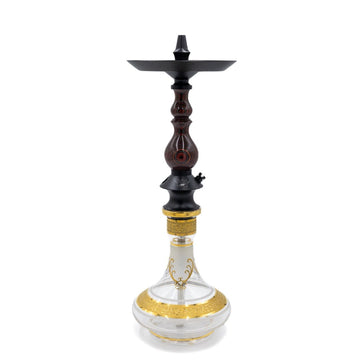 Regal Maroon Grey Dymondwood Bishop Hookah | Hookah Vault