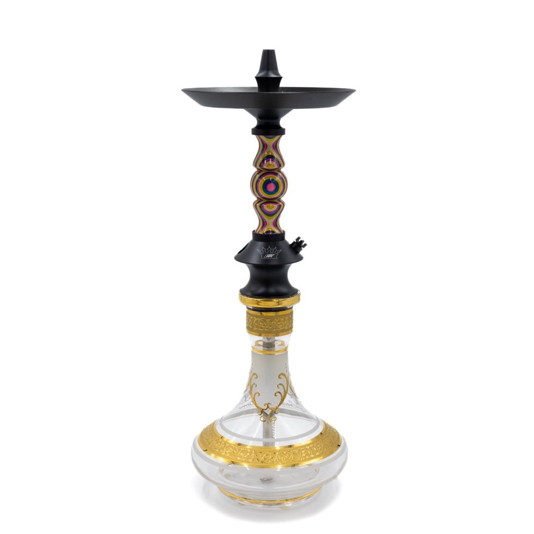 Regal Pink/Blue/Clear Dymondwood Eye Prince Hookah | Hookah Vault