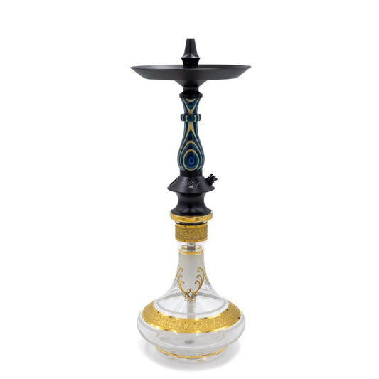 Regal White/Blue Dymondwood Prince Hookah | Hookah Vault